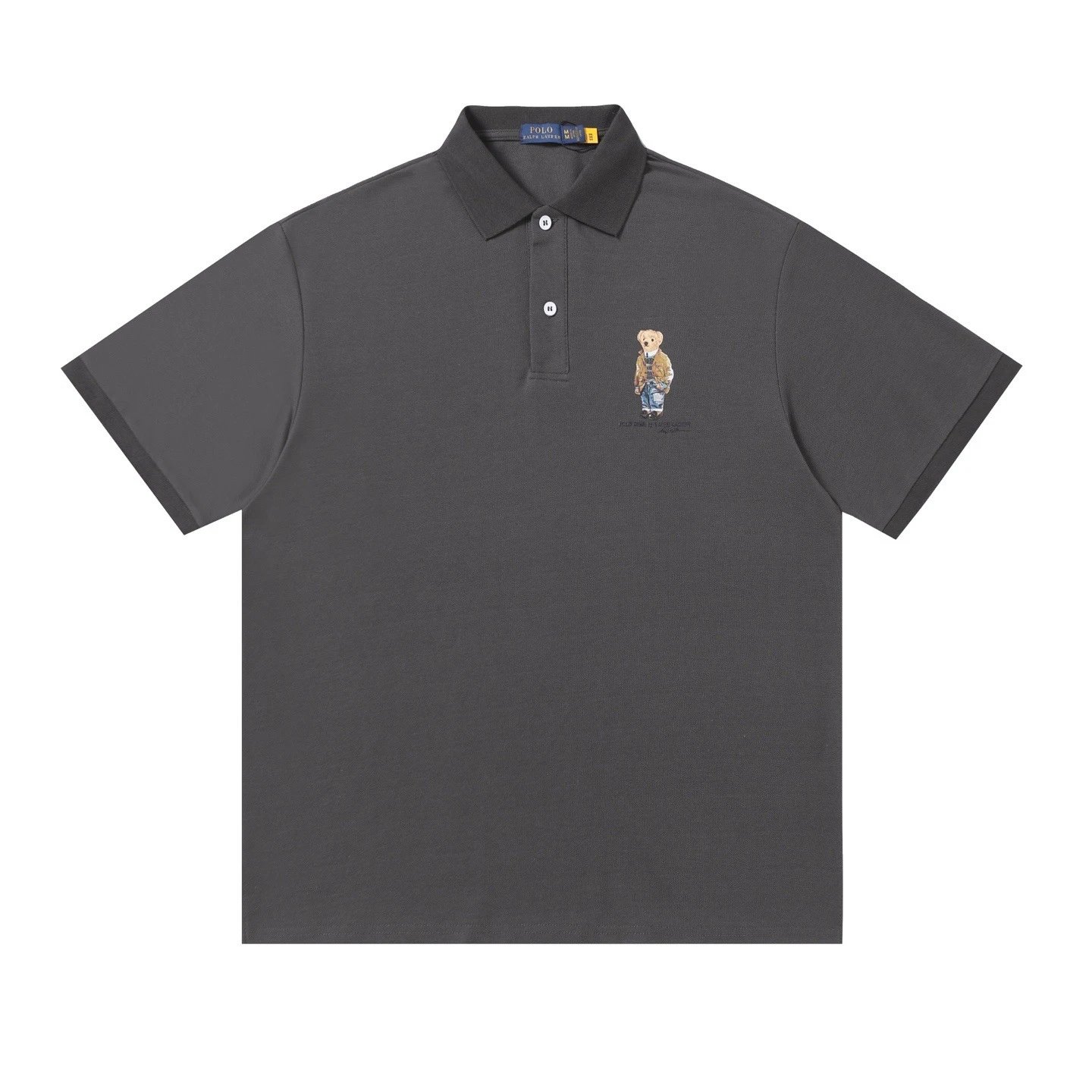 Polo Ralph Lauren Shirts Short-Sleeve Bear Embroidered Shirt — Dark Grey