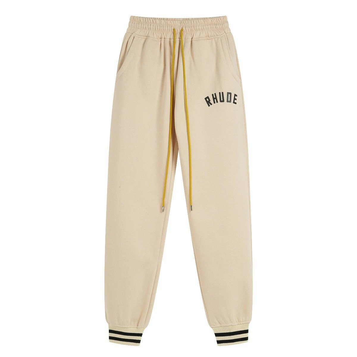 Rhude Technical Track Pants Light Gray with Cream Panels - 33