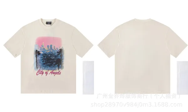 Balenciaga City of Angels Print T-Shirt Beige - 1