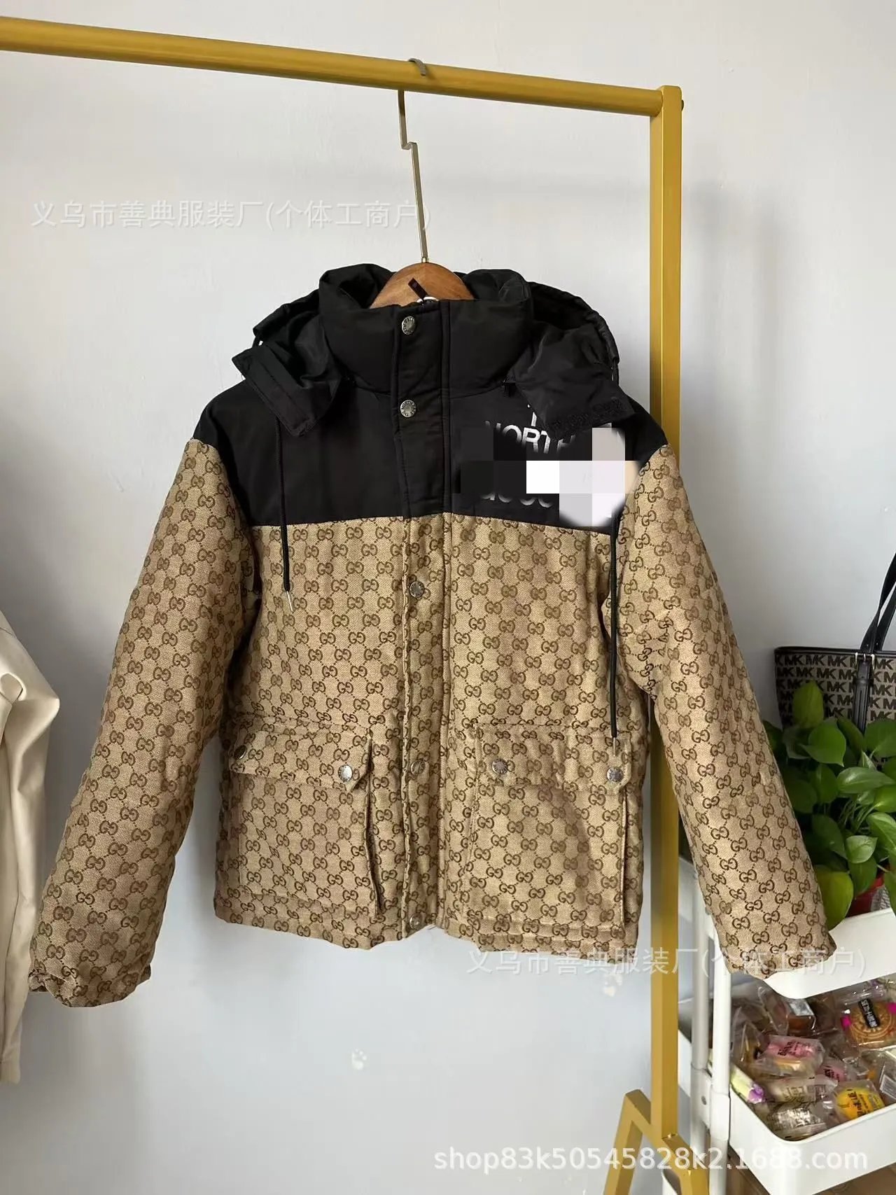 Gucci GG Monogram Down Jacket Beige Outerwear - 18
