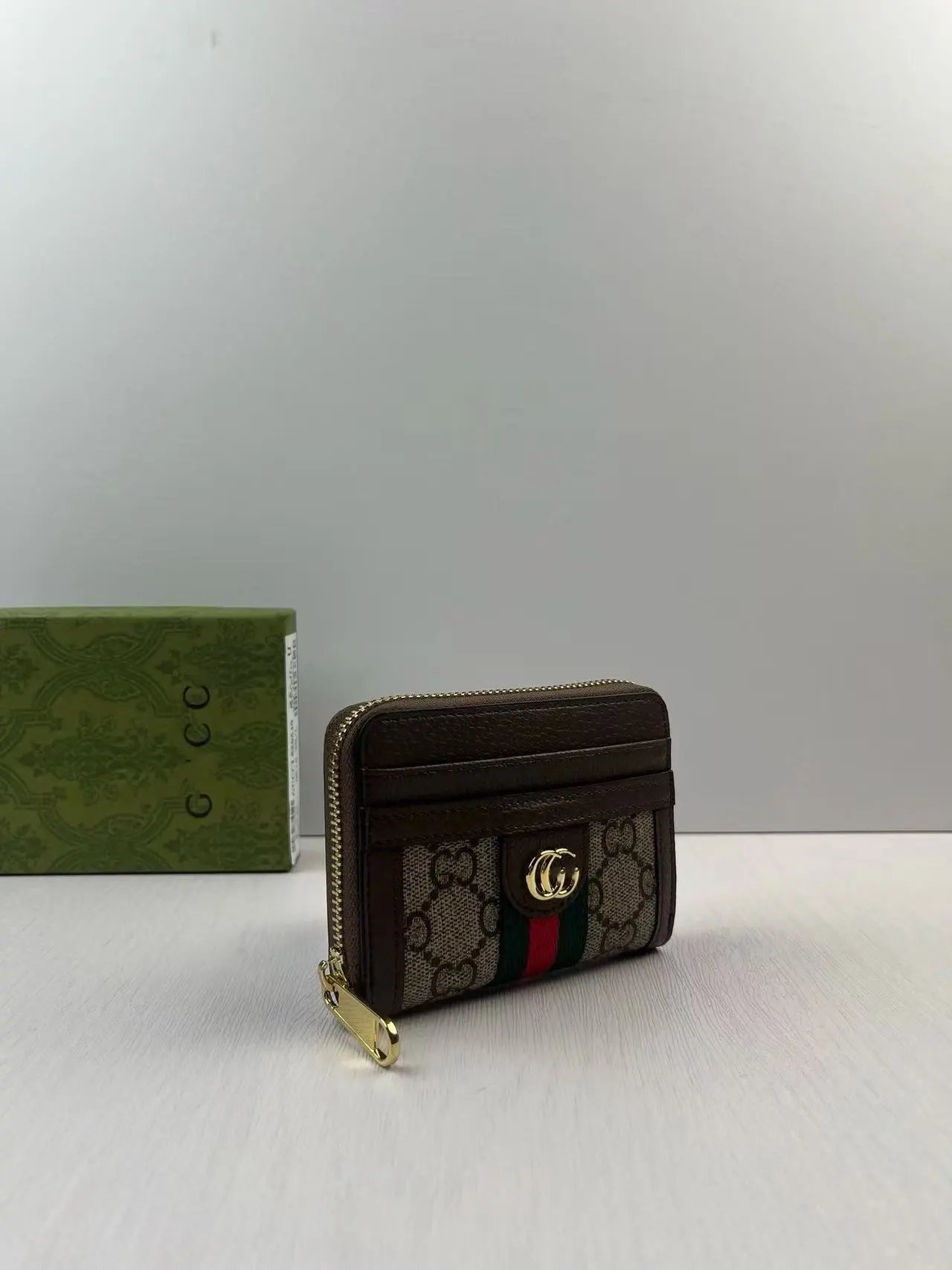 Gucci Ophidia GG Marmont Mini Zip Around Wallet Brown Short Wallet - 5