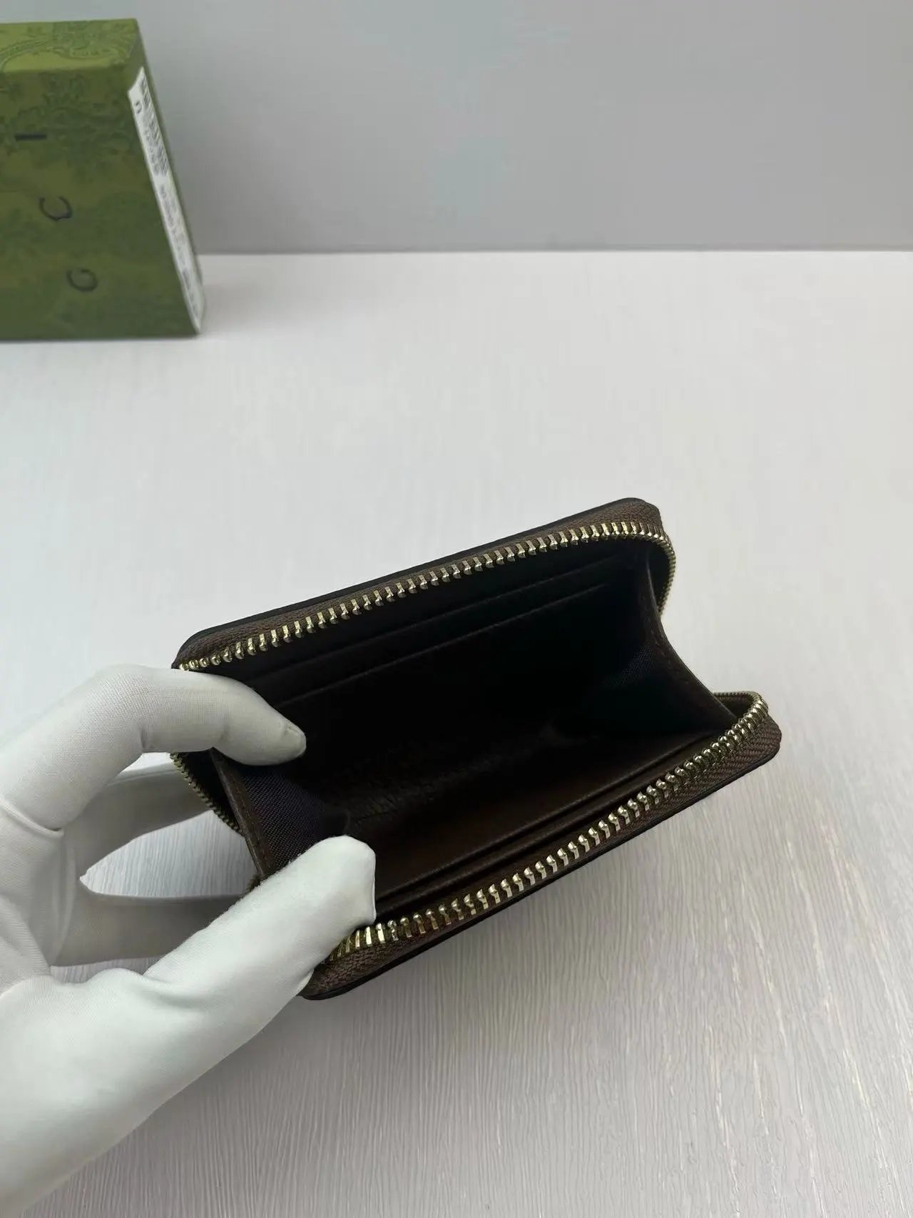 Gucci Ophidia GG Marmont Mini Zip Around Wallet Brown Short Wallet - 7