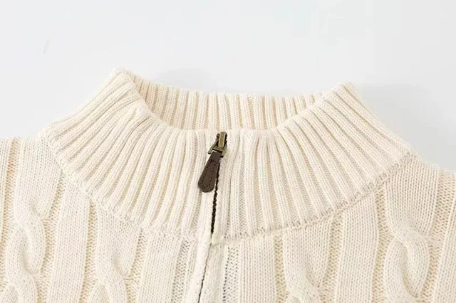 Ralph Lauren Knitwear Cable-Knit Quarter-Zip Sweater with Embroidered Pony product detail image 2