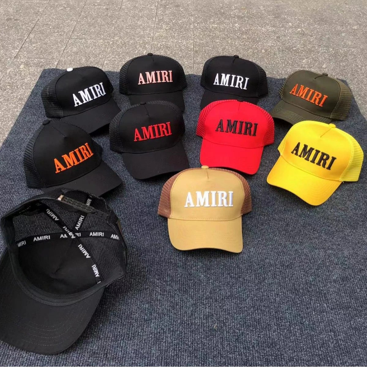 AMIRI Hats Mesh Trucker Cap with Embroidered Three-Star or Monogram Design image 2