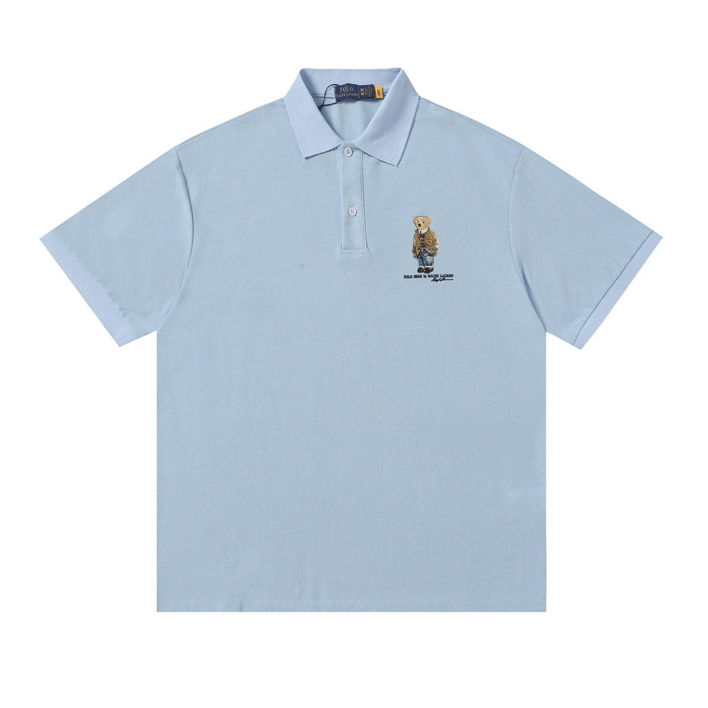 Polo Ralph Lauren Shirts Short-Sleeve Bear Embroidered Shirt — Sky Blue