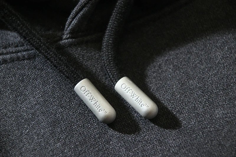 Off-White 'White' Distressed Hoodie Gray - 5