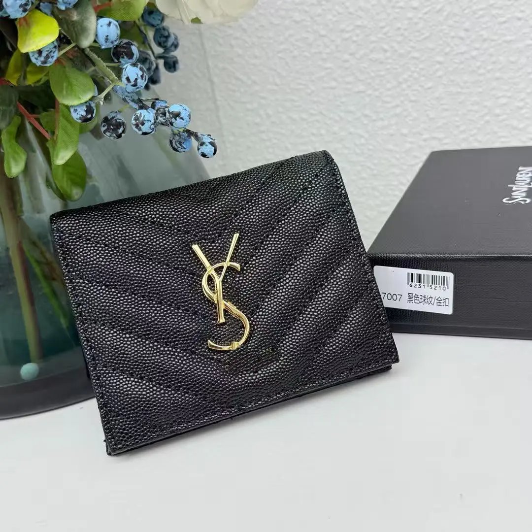 Saint Laurent Monogramme Wallet Black Stingray Leather Short Wallet - 8