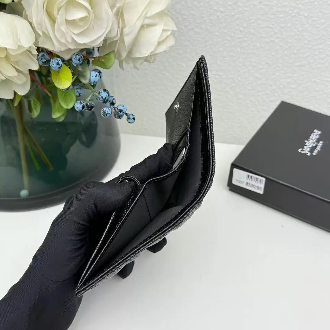 Saint Laurent Monogramme Wallet Black Stingray Leather Short Wallet - 13