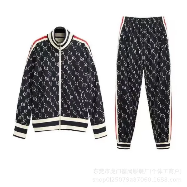 Gucci Track Jacket Black Beige GG Web Striped Outerwear - 6