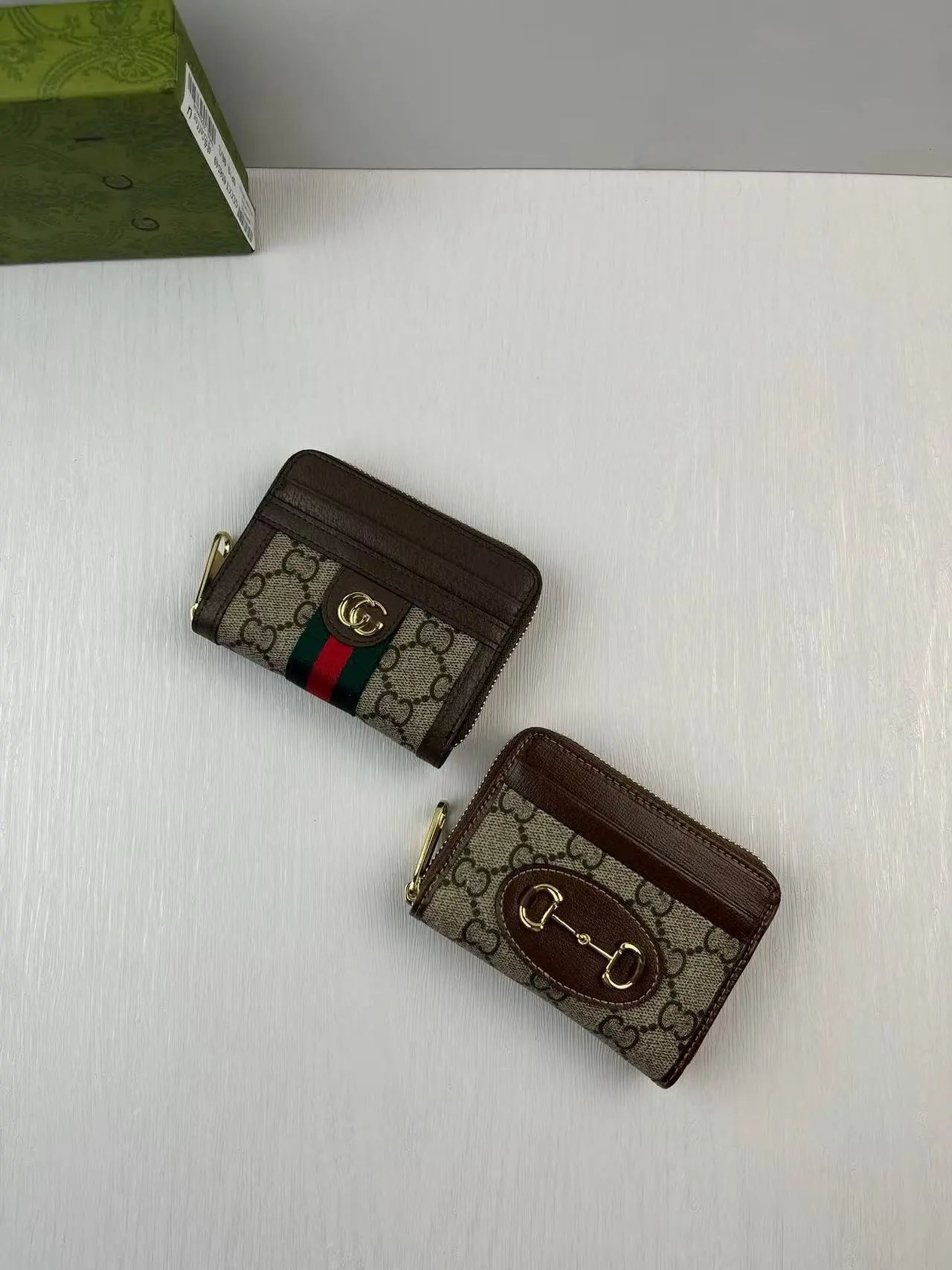 Gucci Ophidia GG Marmont Mini Zip Around Wallet Brown Short Wallet - 2