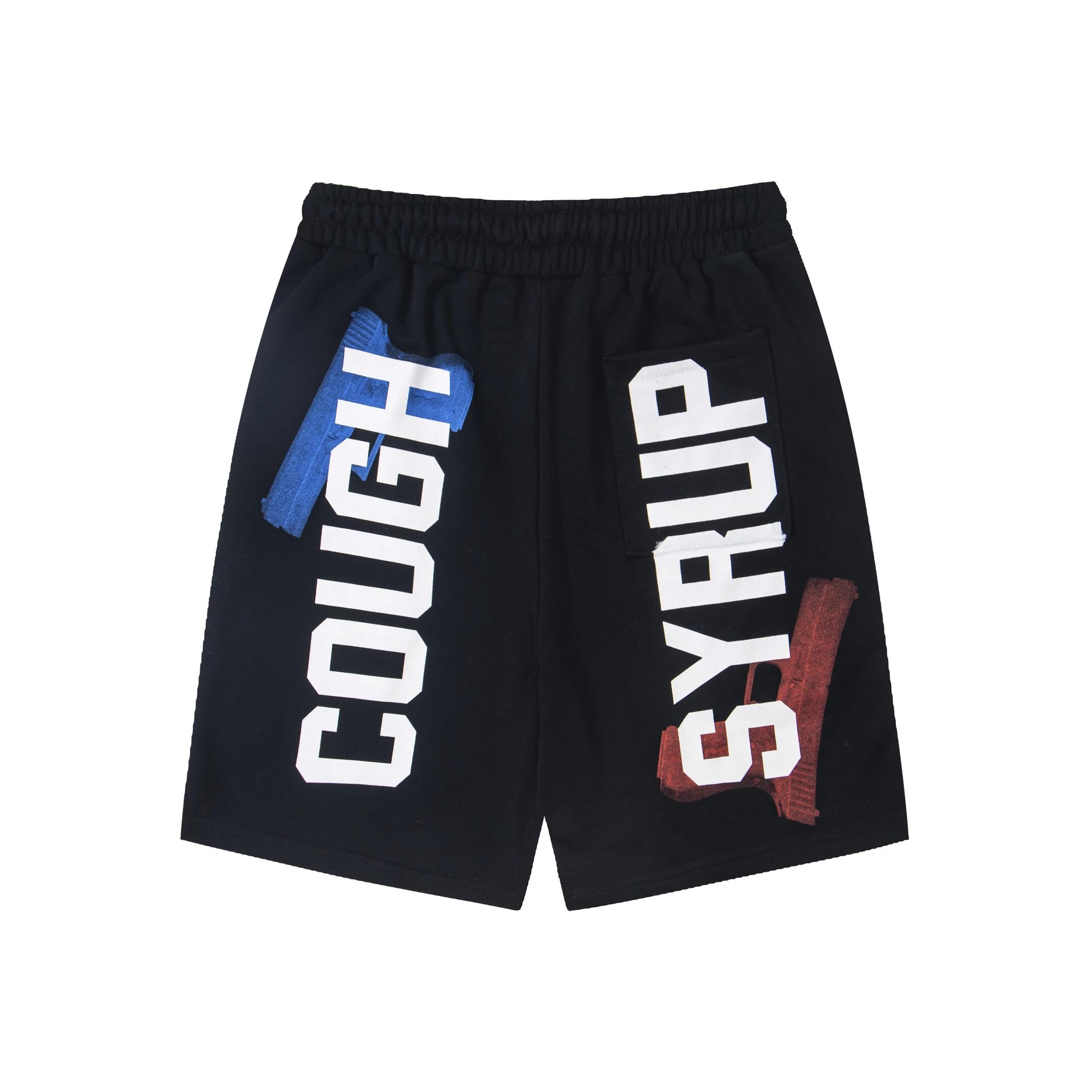 Design Cough Syrup Graphic Sweatshorts Black Shorts - 4