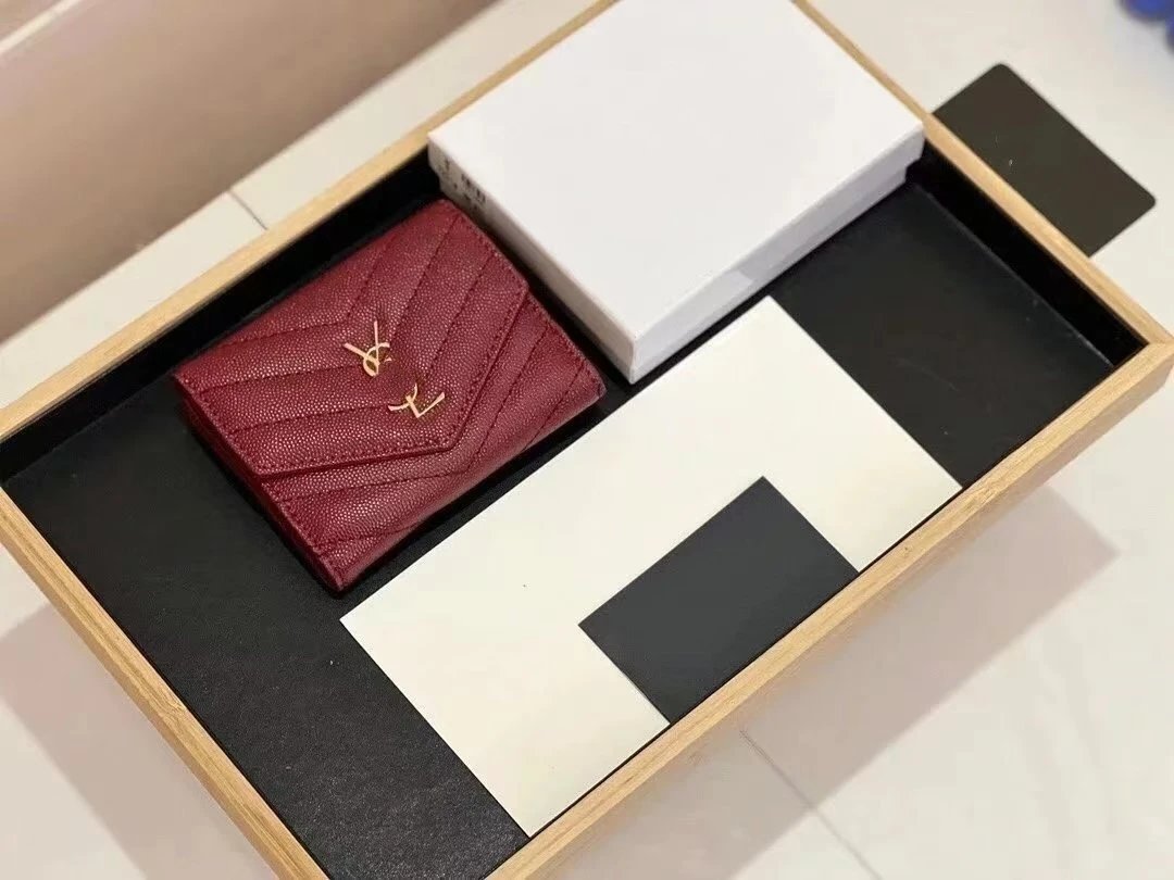 Saint Laurent Monogramme Wallet in Burgundy Short Wallet - 5