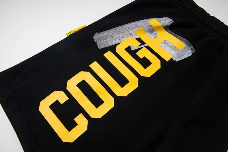 Design Cough Syrup Graphic Sweatshorts Black Shorts - 14