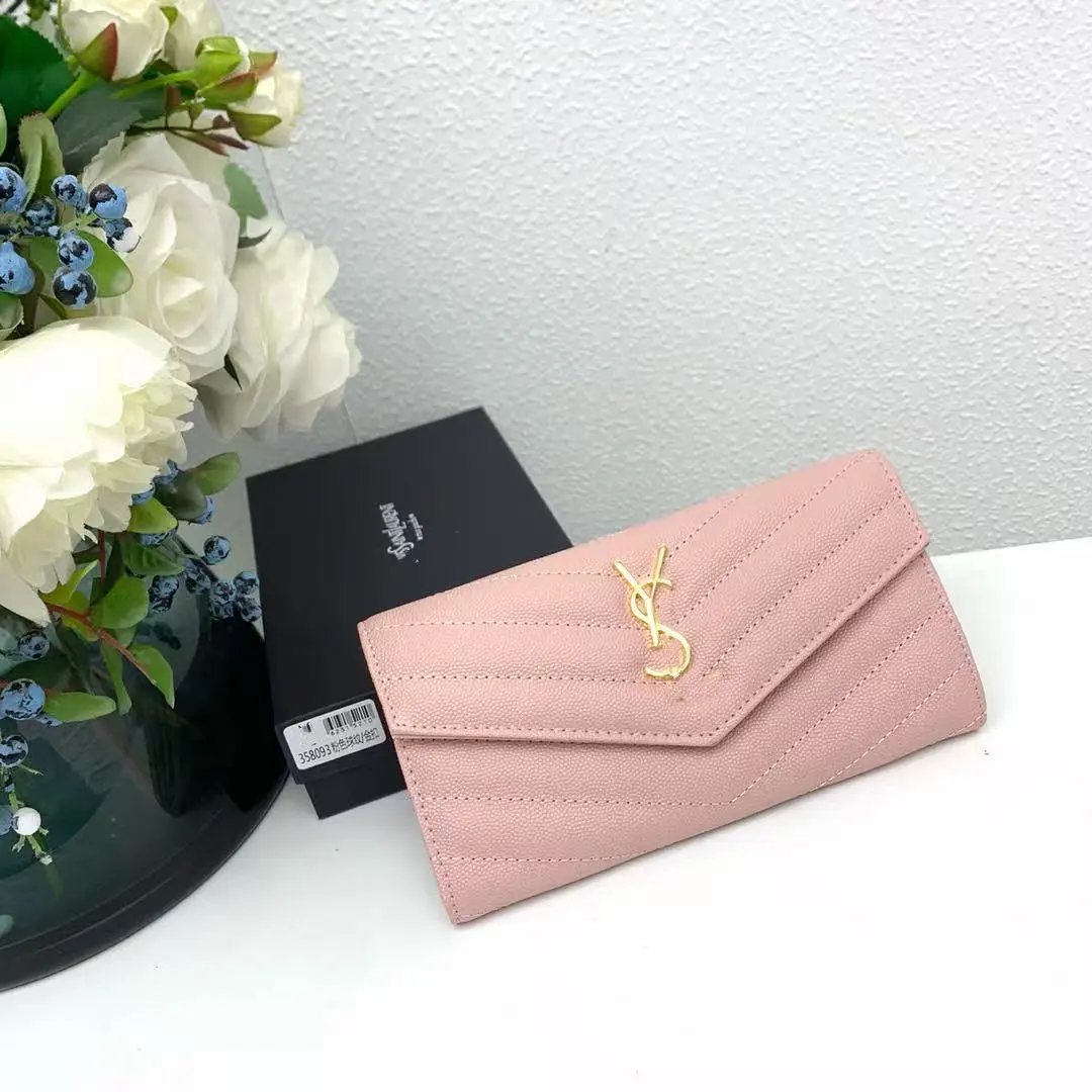 Saint Laurent Monogram Envelope Clutch Beige Long Wallet - 3