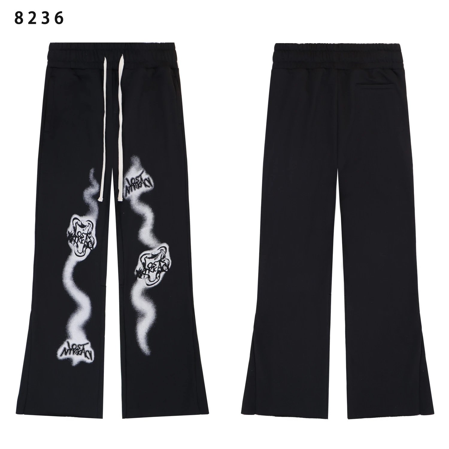 Design 8236 Spray Paint Graphic Sweatpants Blue Sweatpants - 11