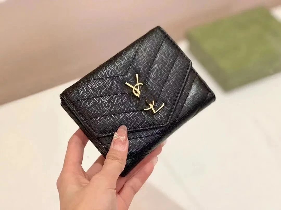 Saint Laurent Monogramme Wallet in Burgundy Short Wallet - 6