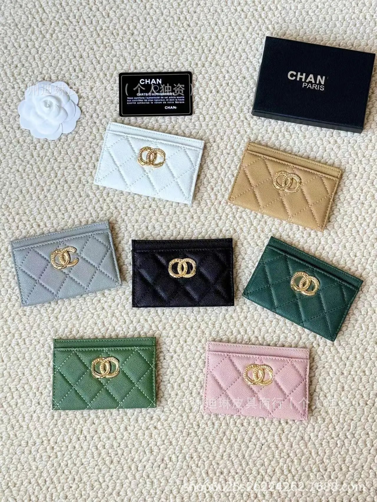Chanel Classic Quilted Card Holder Beige Leather Card Holder - 3