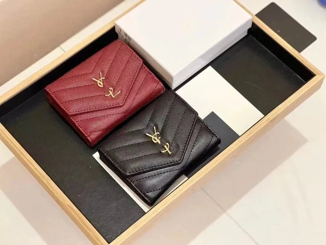 Saint Laurent Monogramme Wallet in Burgundy Short Wallet - 3