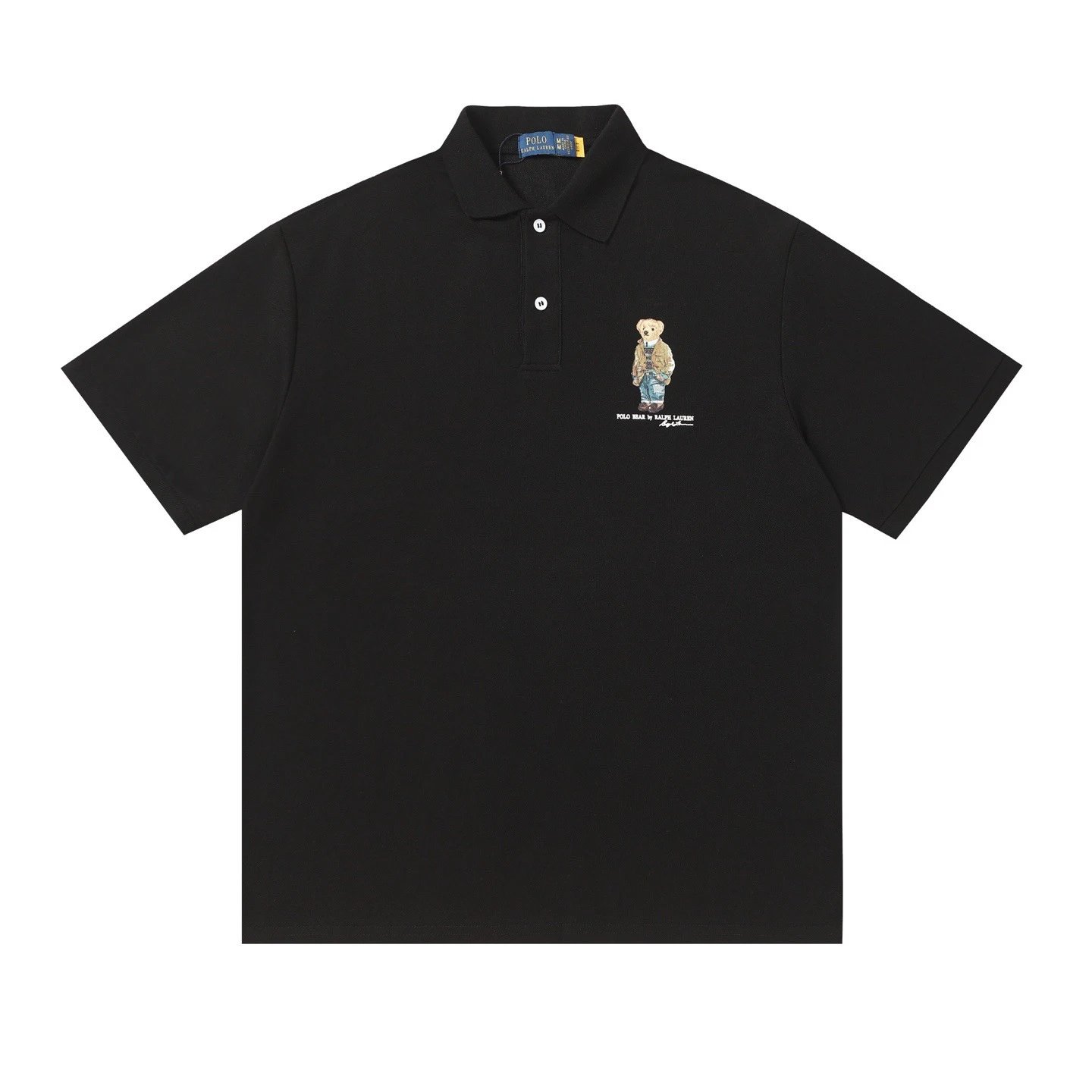 Polo Ralph Lauren Shirts Short-Sleeve Bear Embroidered Shirt — Black