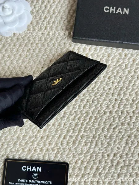 Chanel Classic Quilted Card Holder Navy Blue - 22