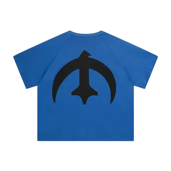 Design Graphic Logo Blue Raglan T-Shirt - 1