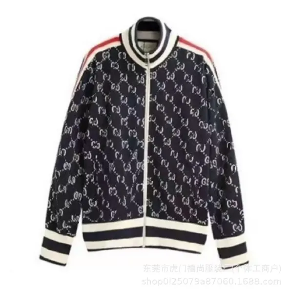 Gucci Track Jacket Black Beige GG Web Striped Outerwear - 16