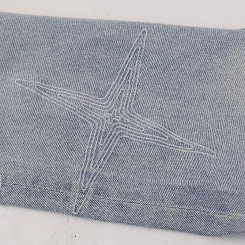 Purple Brand Star Embroidered Light Wash Jeans - 7