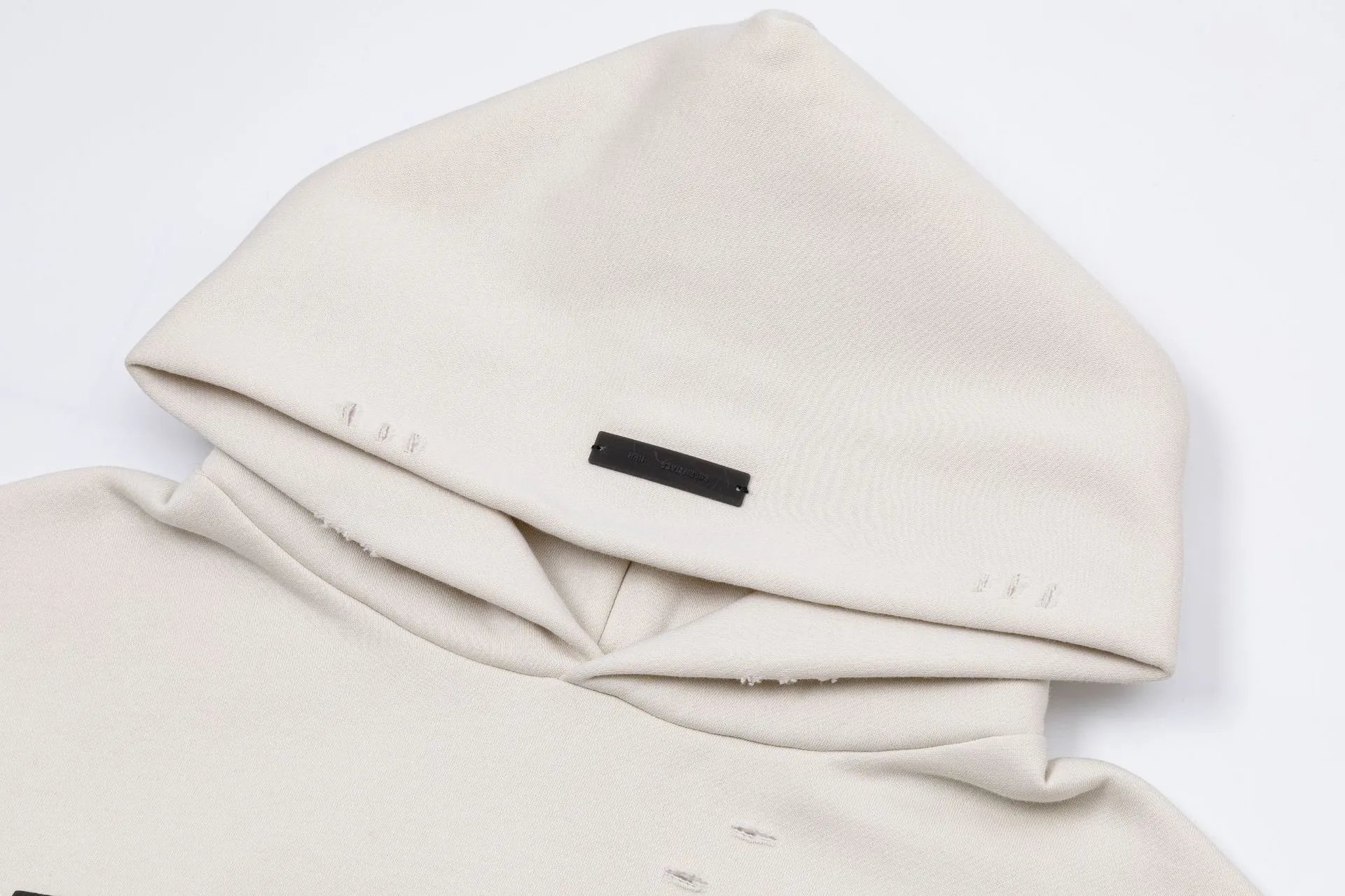 Design Revolution! Distressed Hoodie Beige - 4