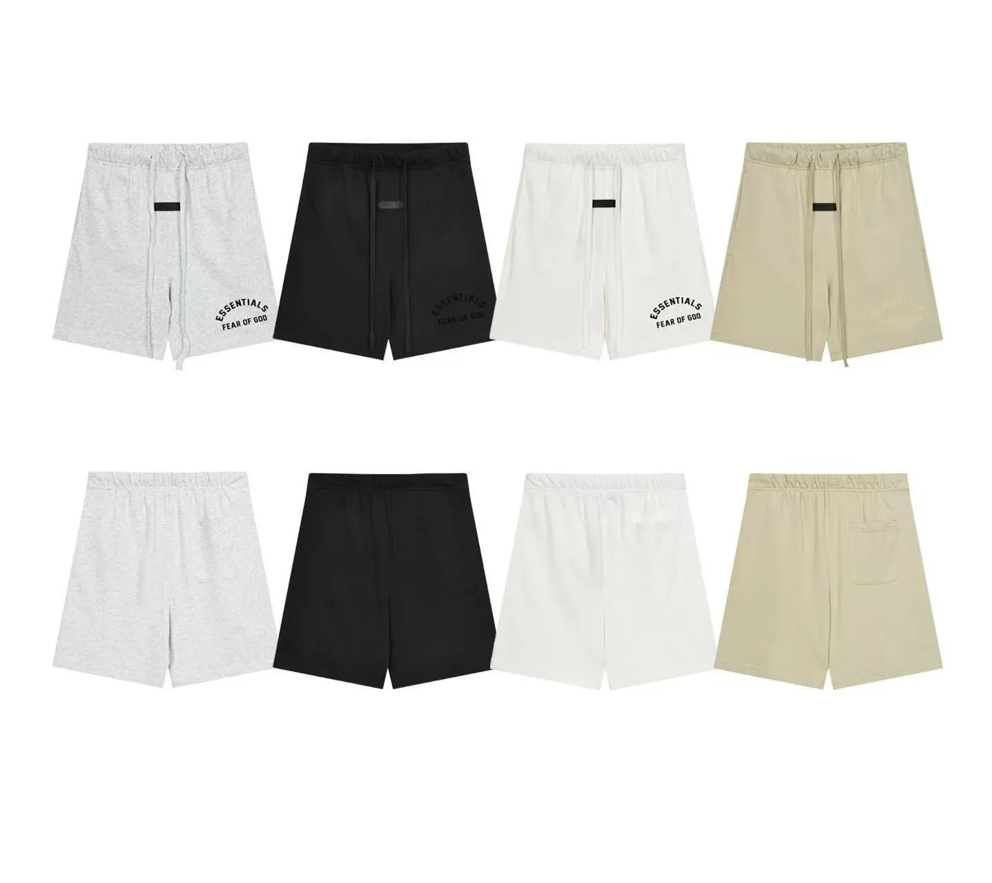 Fear of God Essentials Logo Print Heather Gray Shorts - 3