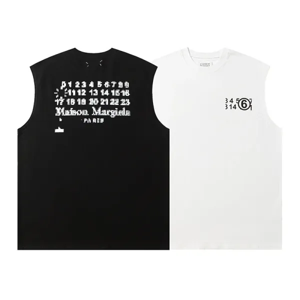 Maison Margiela Number 6 Sleeveless Top Black Vest Top - 16