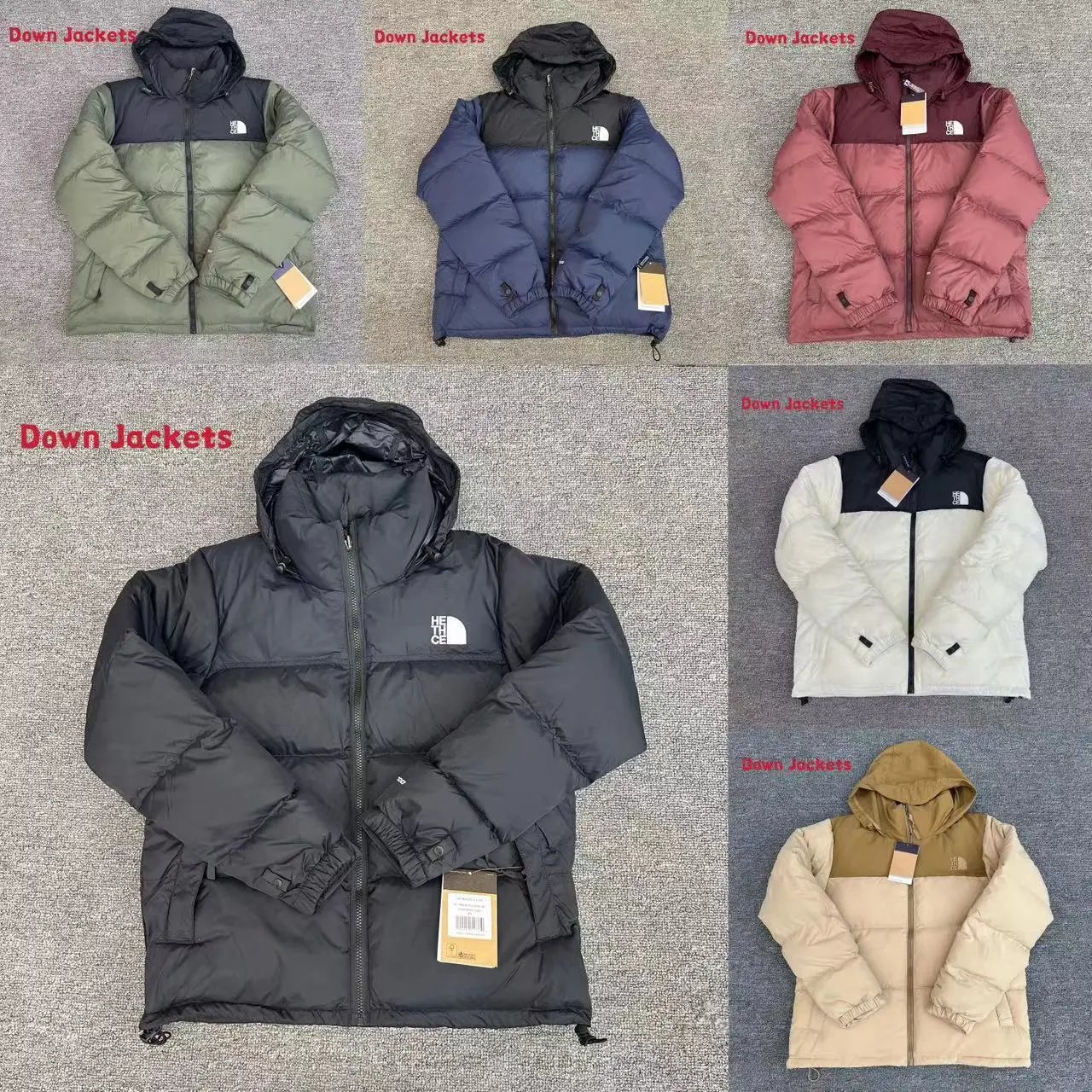 The North Face Down Jackets 1996 hooded color-block puffer image 1