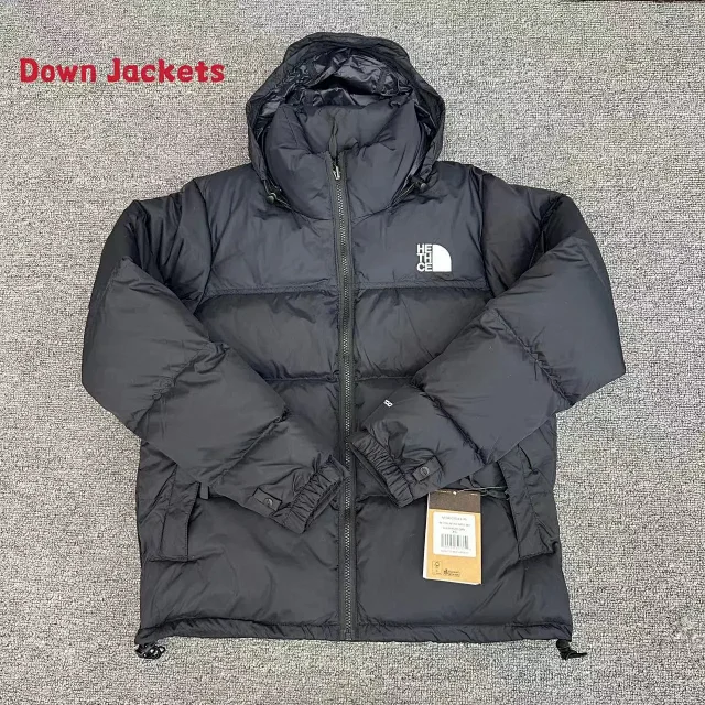 The North Face Down Jackets 1996 hooded color-block puffer product detail image 2