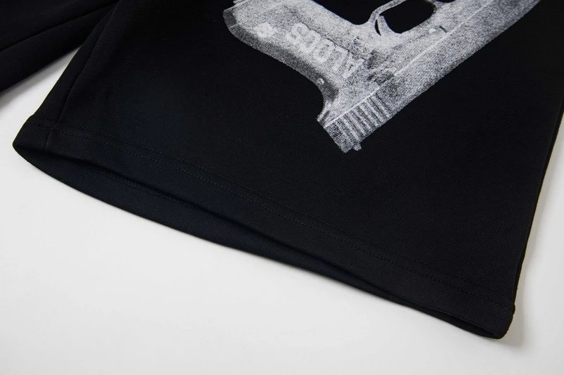 Design Cough Syrup Graphic Sweatshorts Black Shorts - 12