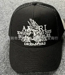 AMIRI Hats Mesh Trucker Cap with Embroidered Three-Star or Monogram Design product detail image 40