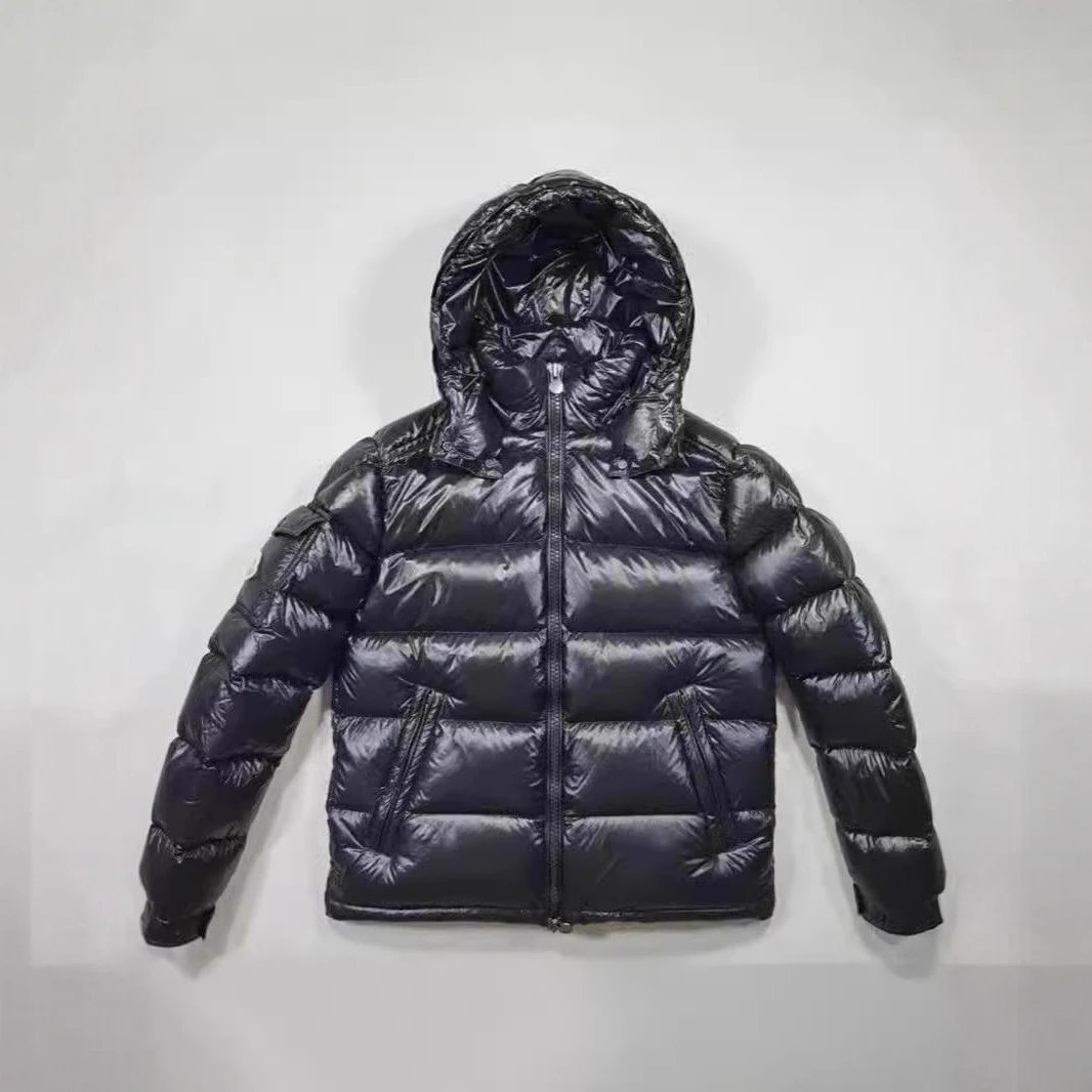 Unbranded Down Jackets Hooded glossy quilted puffer jacket with sleeve pocket image 5
