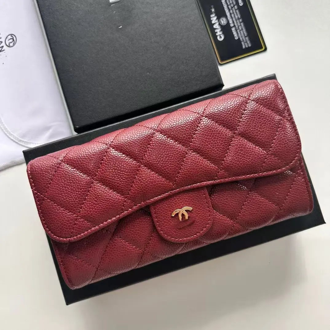 Chanel Classic Flap Wallet Black Quilted Leather Long Wallet - 5