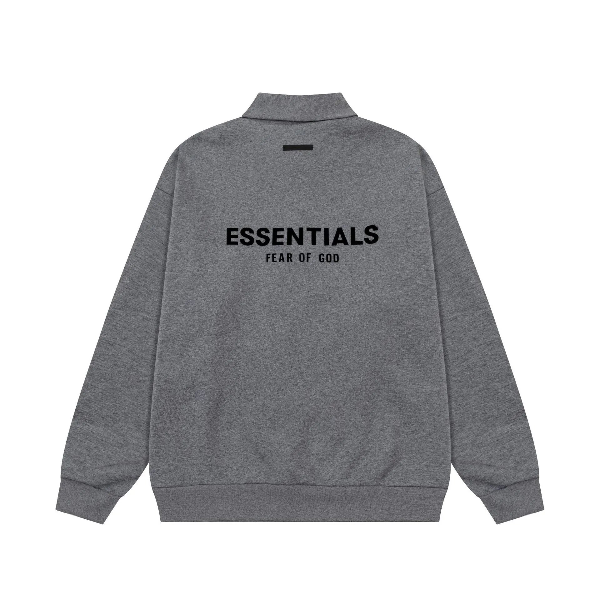 Fear of God Essentials Polo Sweatshirt Light Gray Polo Shirt - 16