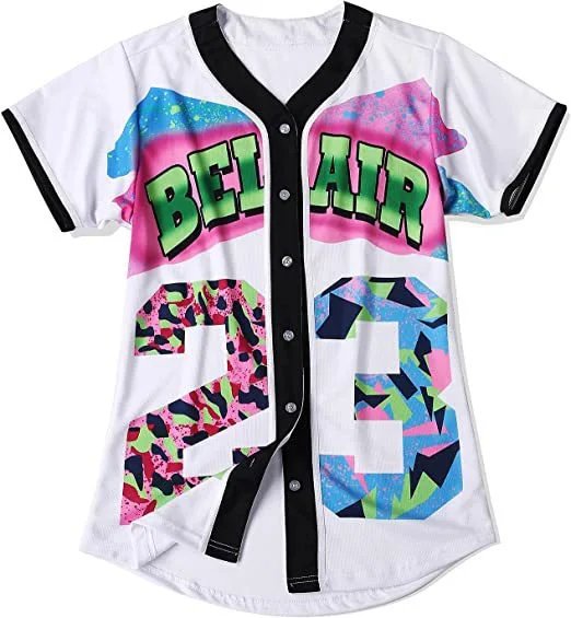 Design Bellair 23 Multicolor Graphic Baseball Jersey - 22