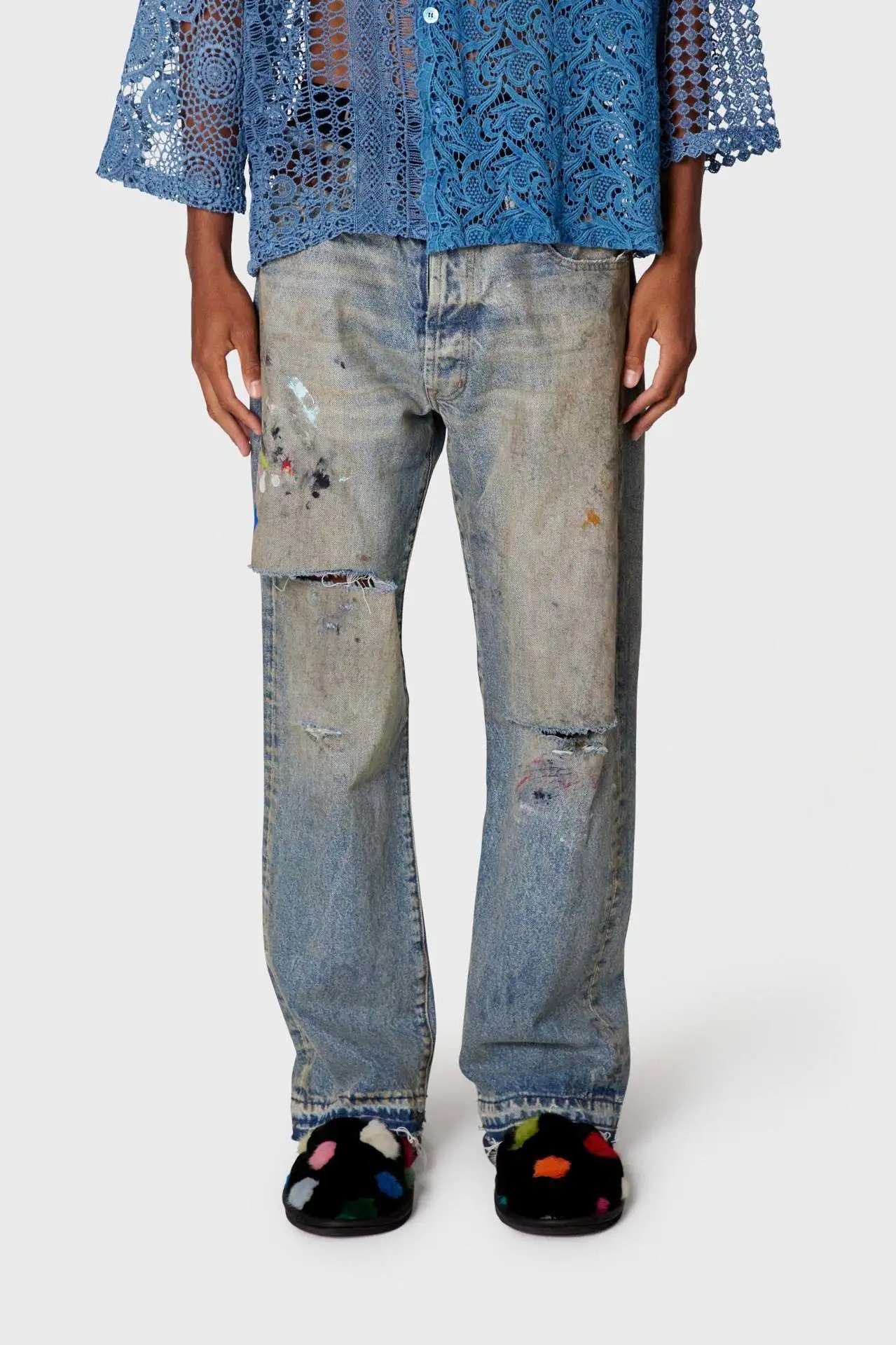 Chrome Hearts Cross-Embellished Straight Fit Jeans Orange - 10