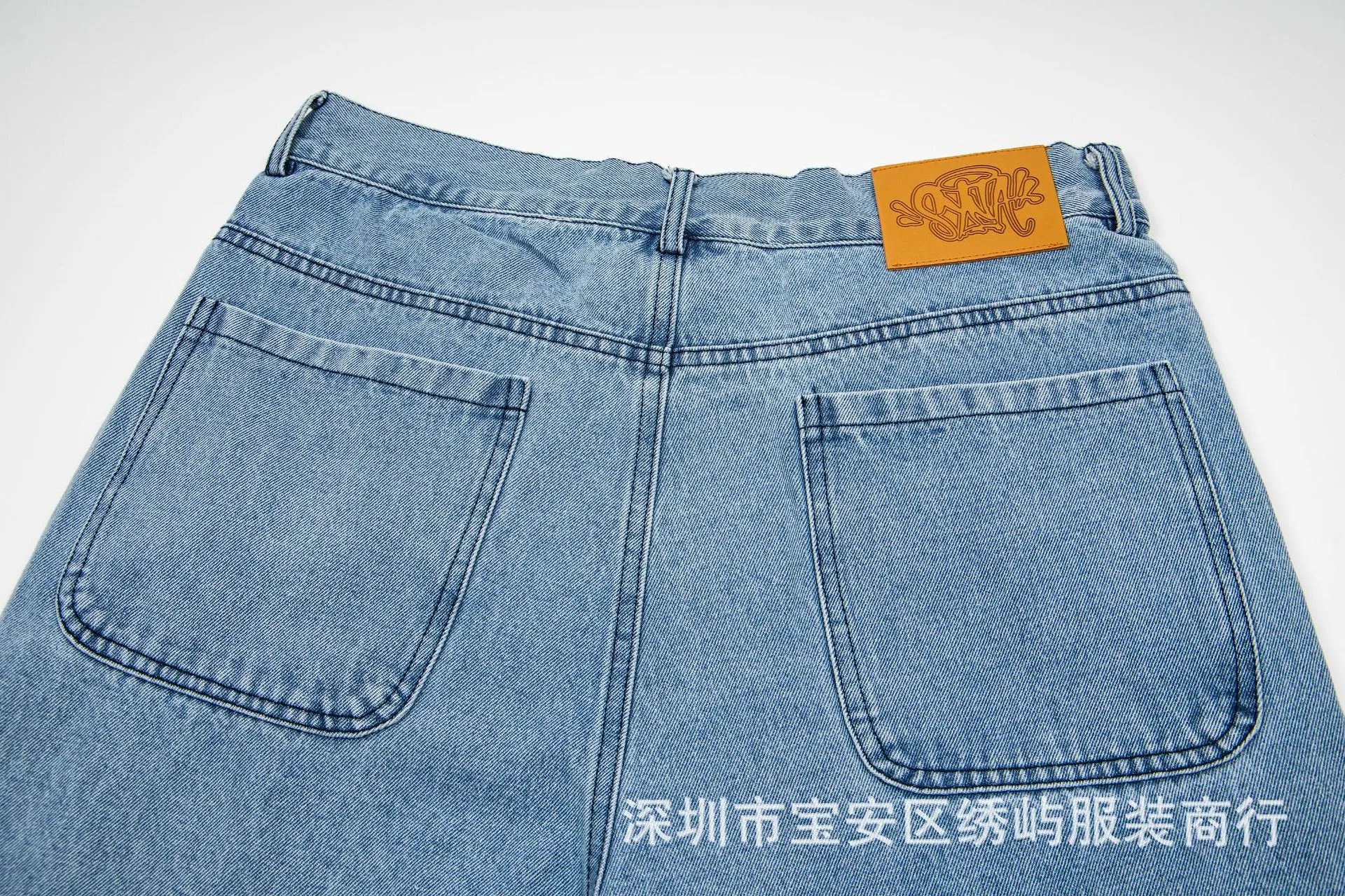 Design Graffiti Logo Black Denim Shorts - 5