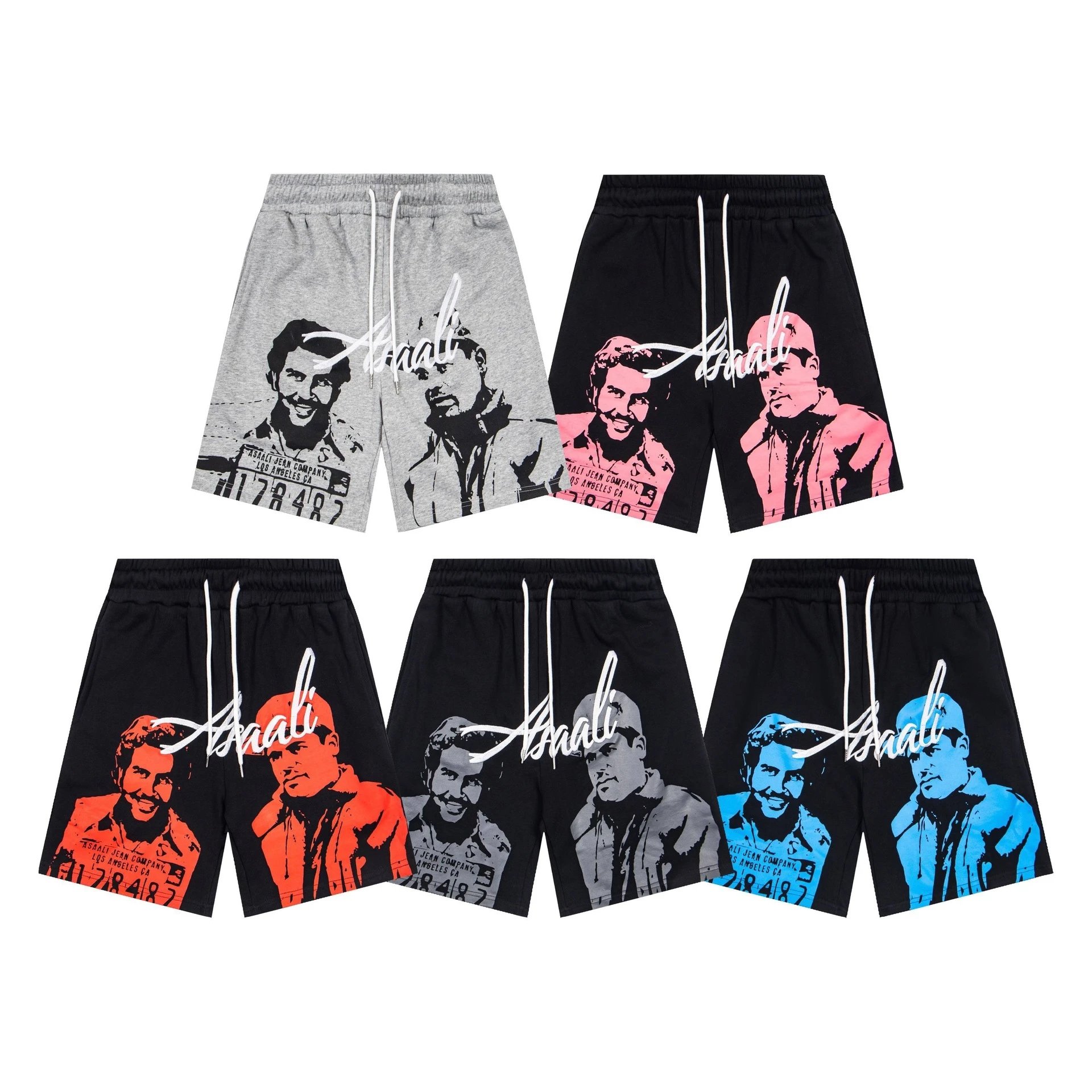 Design Asaali Jean Company Graphic Print Black Shorts - 2