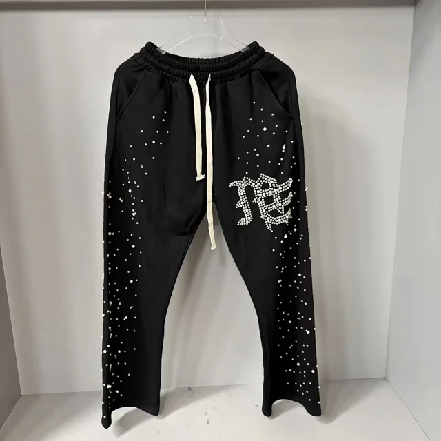 MIX Trousers Rhinestone Letter Drawstring Jogger product detail image 1