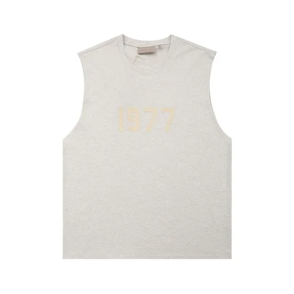 Fear of God Essentials 1977 Graphic Sleeveless Top Gray Vest Top - 1