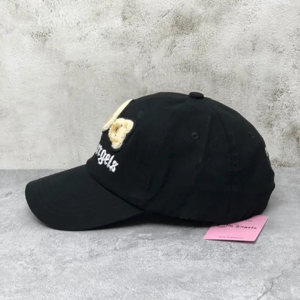 Palm Angels Teddy Bear Embroidered Baseball Cap in Yellow, Beige, Orange, White, and Black - 6