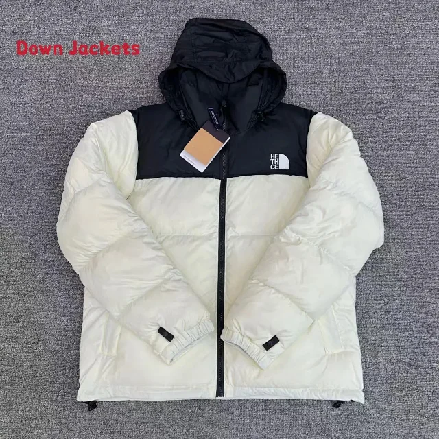 The North Face Down Jackets 1996 hooded color-block puffer product detail image 5