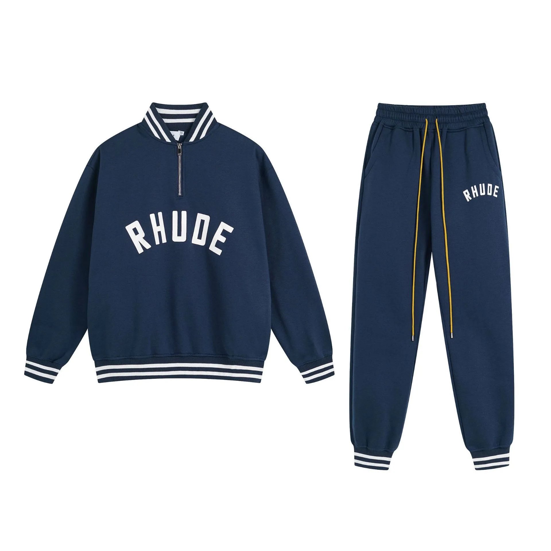 Rhude Technical Track Pants Light Gray with Cream Panels - 21