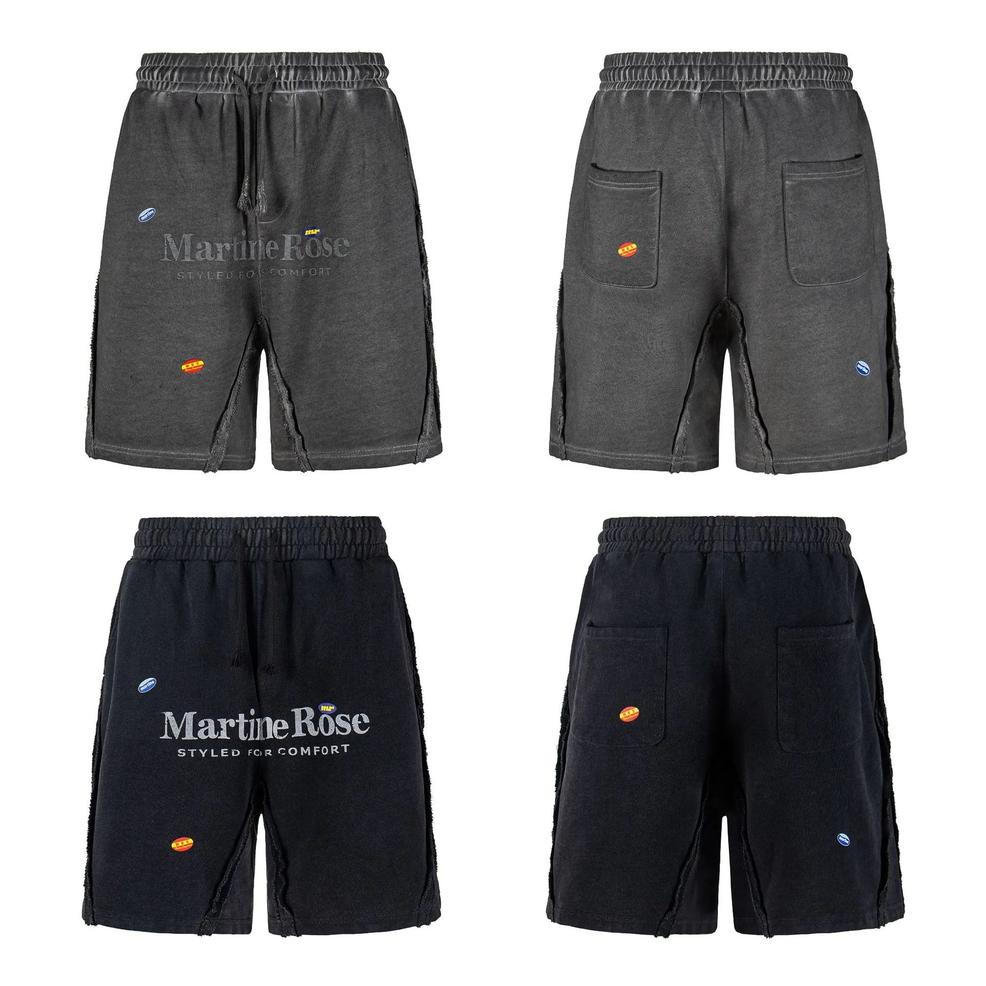 Design Martine Rose Distressed Washed Gray Shorts - 3