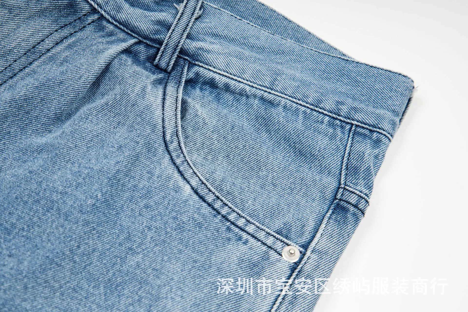 Design Graffiti Logo Black Denim Shorts - 10