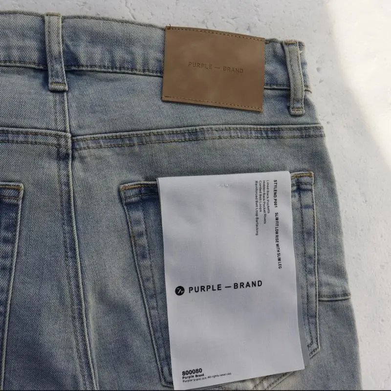 Purple Brand Signature Script Washed Light Blue Jeans - 6