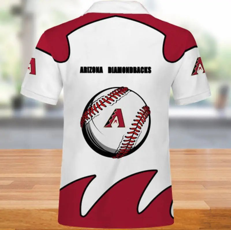 MLB Arizona Diamondbacks MLB Team Polo White Red Polo Shirt - 80